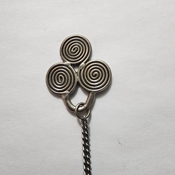 Handmade Sterling Silver Pendulum - Triple Spiral Labyrinth - Picture 2 of 6